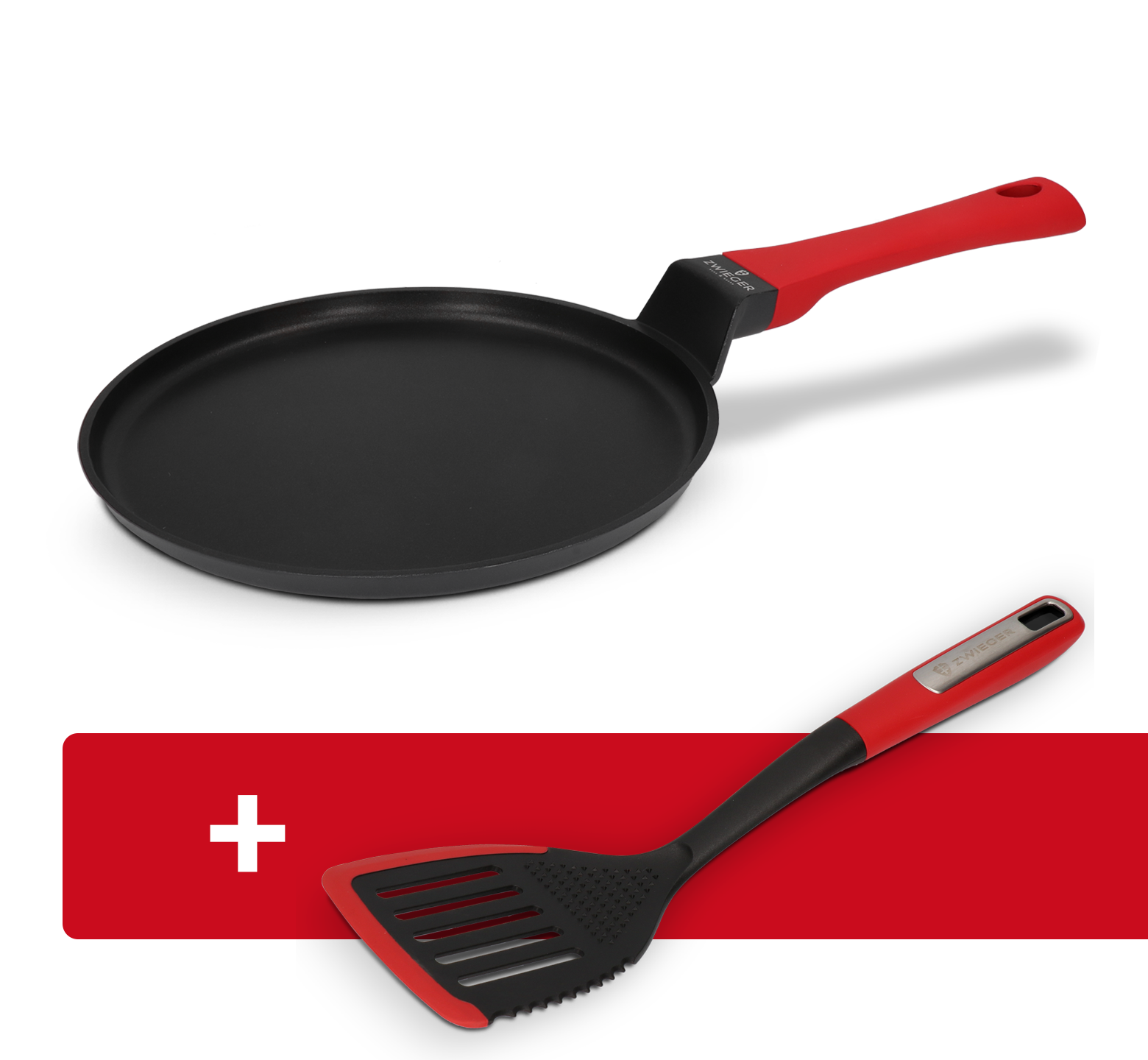 Patelnia do naleśników Obsidian Zwieger + Łopatka płaska Obsidian