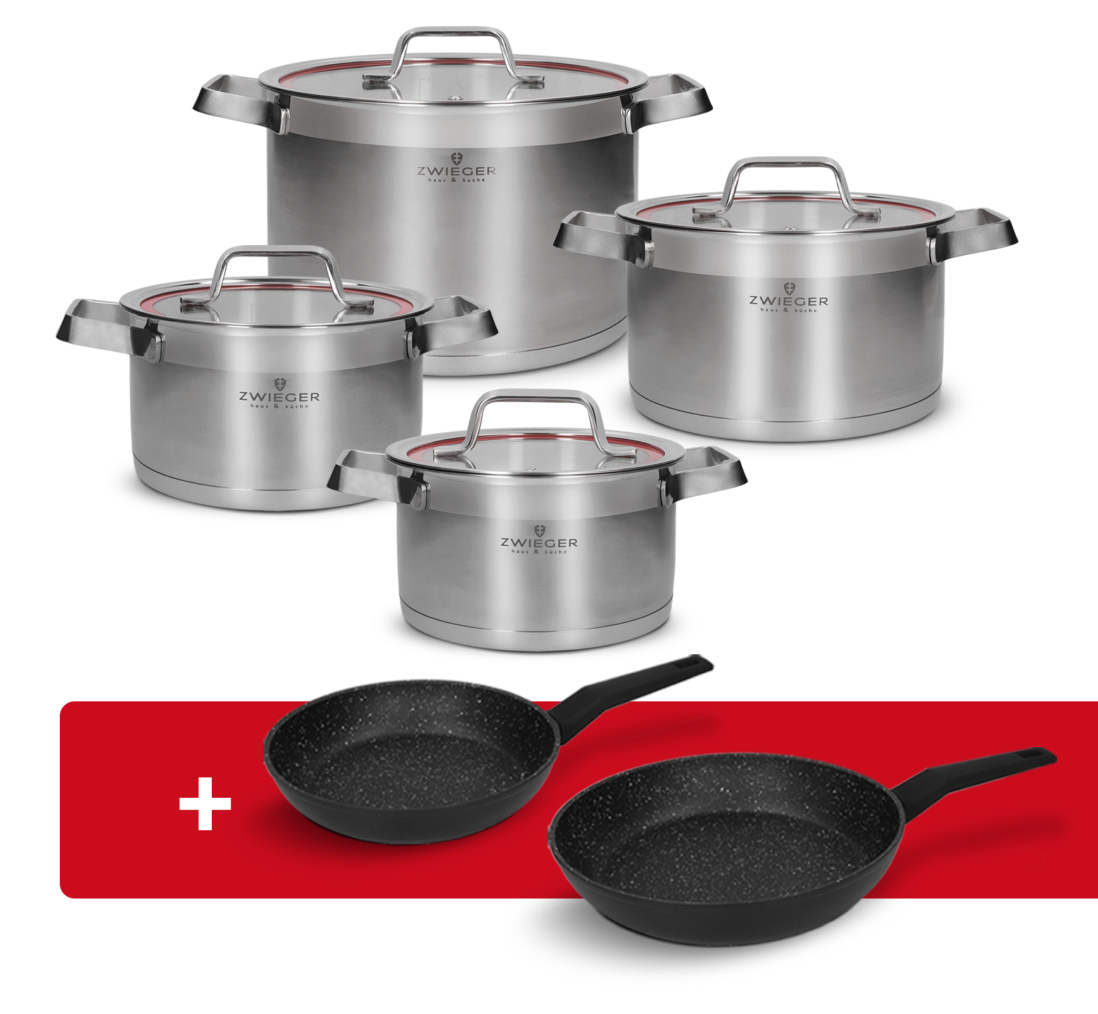 Zestaw garnków 8 el. Klassiker + Patelnie 24 i 28 cm Forte