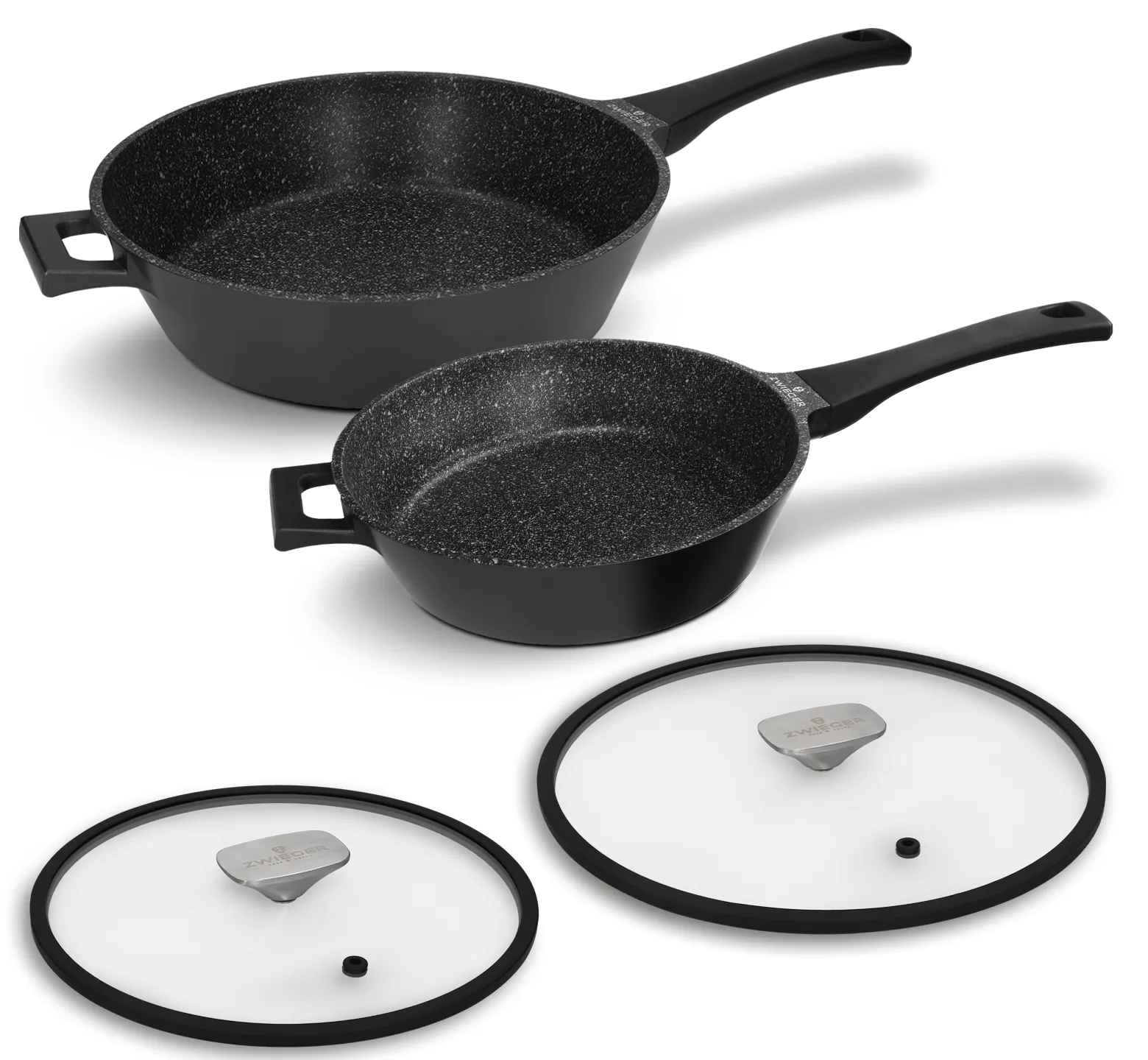 Zestaw patelni głębokich i pokrywki 4 el. Black Stone Zwieger