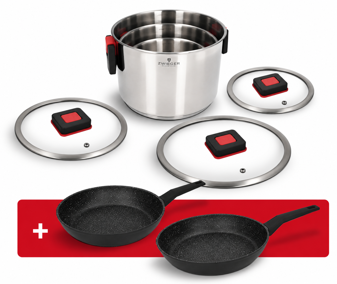 Zestaw garnków 6 el. Kompact + Patelnie 20 i 24 cm Forte Zwieger