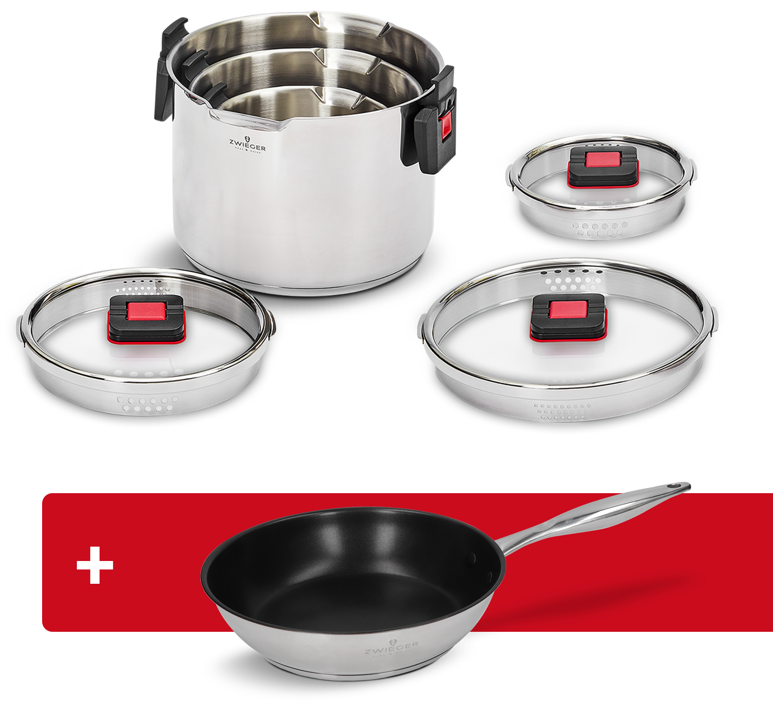 Zestaw garnków 6 el. Kompact PRO + Patelnia 24 cm Klassiker Zwieger