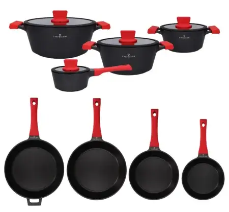Zestaw garnków i patelni 12EL. Obsidian ZWIEGER